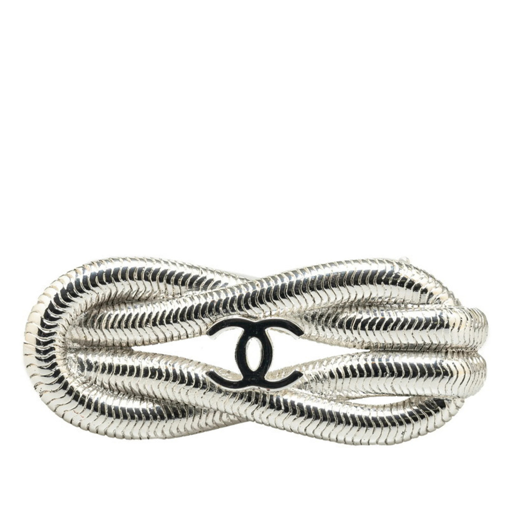 CHANEL Authentic Vintage Silver Logo Brooch - Picture 1 of 7